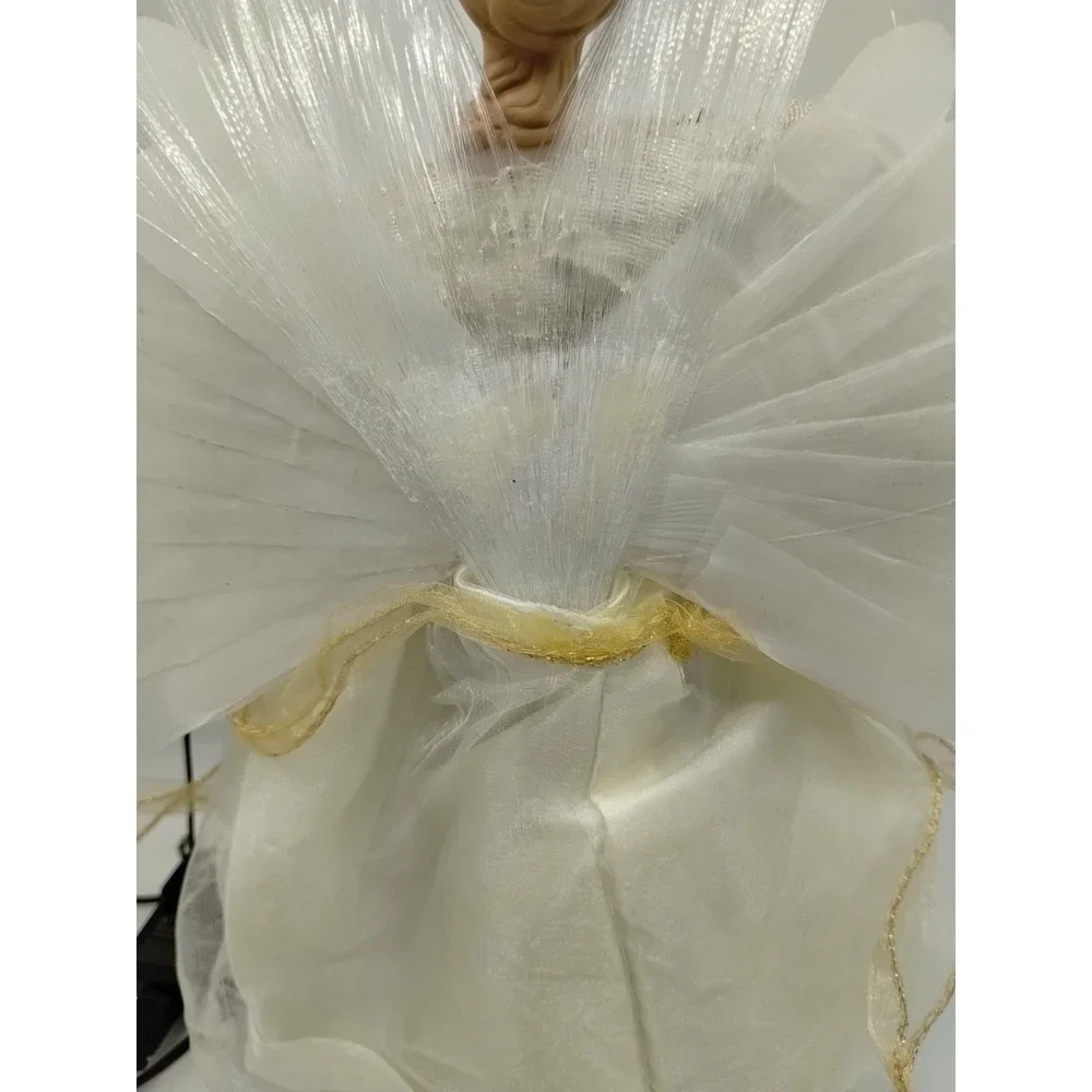 Beautiful Fiber Optic Lighted Christmas Angel Tree Topper 13 Inches